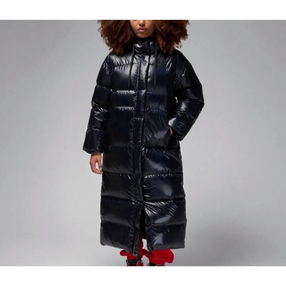 Air Jordan Therma Down Fill Parka Jacket Size Large Women Black FV7143-010 - Picture 1 of 7